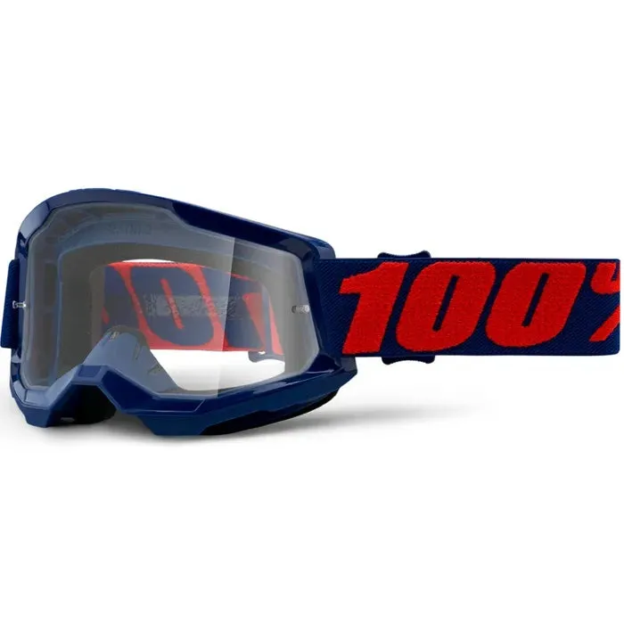 100% Strata 2 MX Goggles Clear Lens