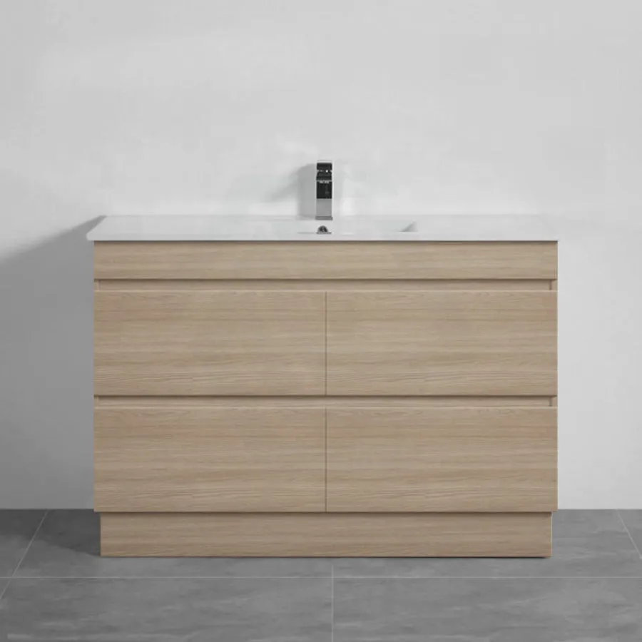 4-Drawer 1200/1500/1800mm Freestanding Bathroom Vanity Kickboard Single/Double Multi-Colour Cabinet Only