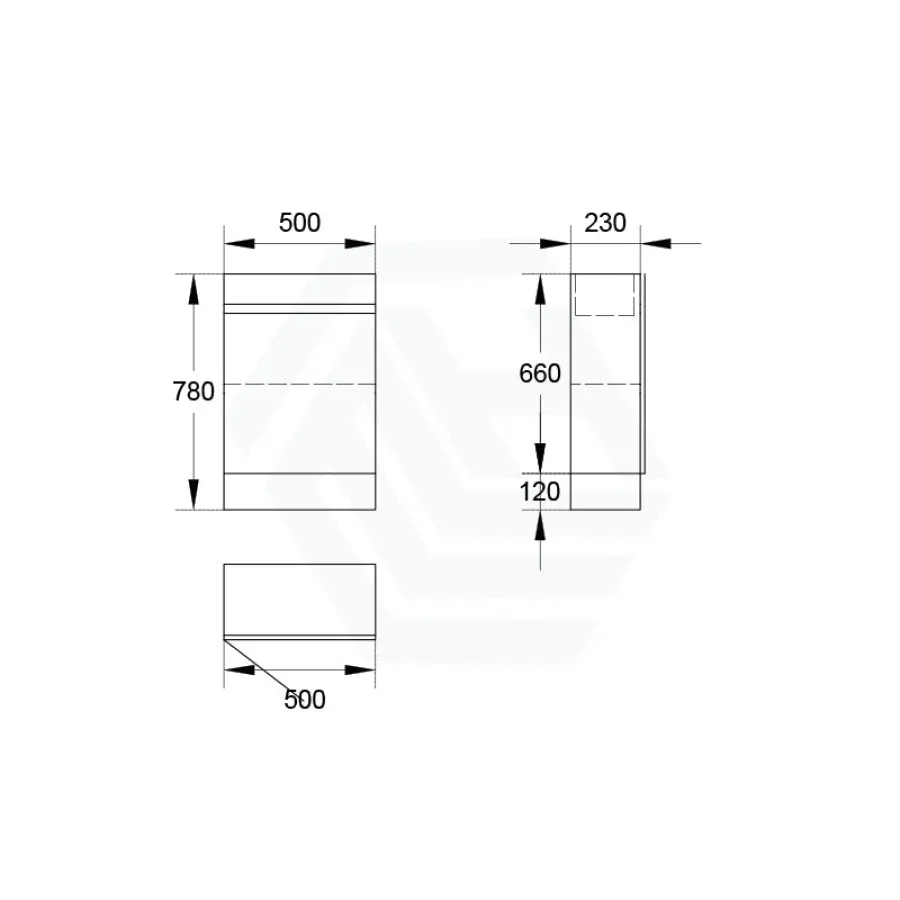 500mm Freestanding Bathroom Vanity with Kickboard 1-Door Multi-Colour Cabinet Only