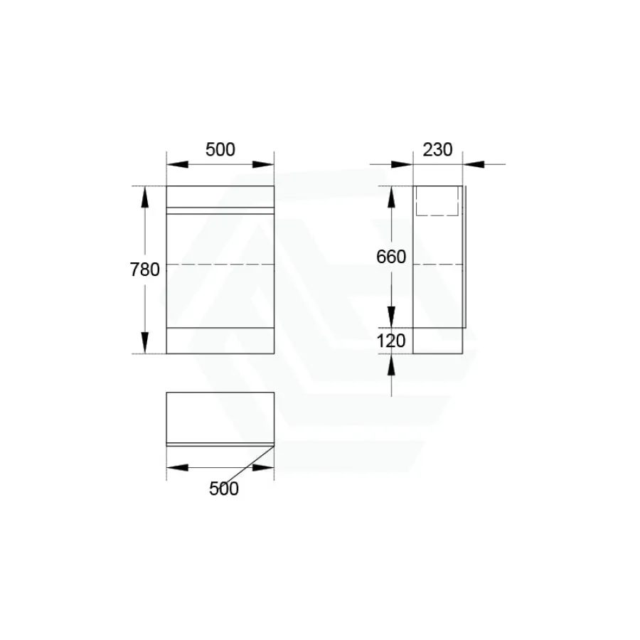 500mm Freestanding Bathroom Vanity with Kickboard 1-Door Multi-Colour Cabinet Only