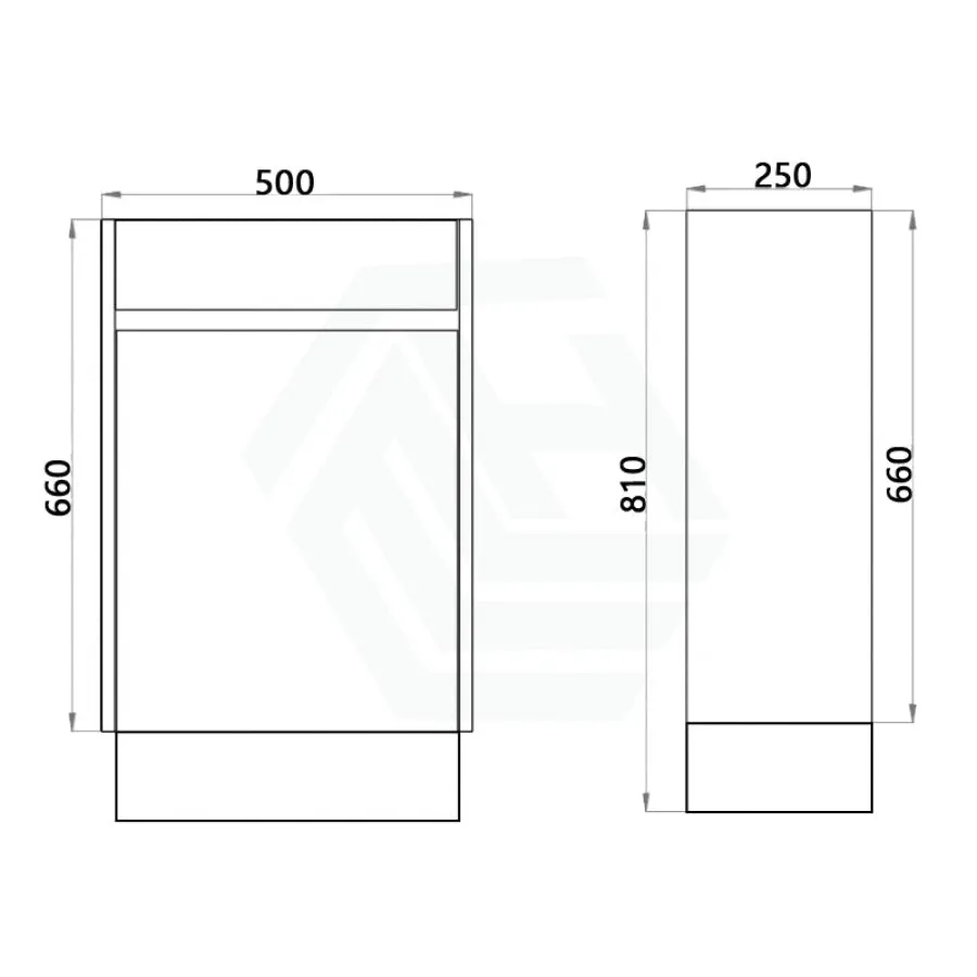 500x250x940mm Mini Bathroom Vanity Dark Oak Wood Grain Cabinet Ceramic Top Kickboard Freestanding PVC Filmed