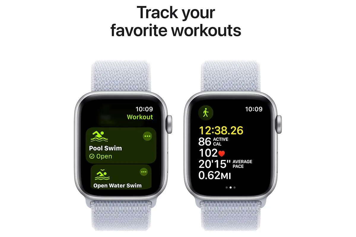 Apple Watch SE GPS | 44mm | Silver Aluminium Case with Blue Cloud Sport Loop