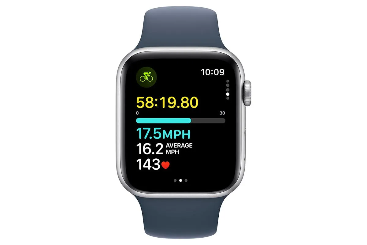 Apple Watch SE GPS | 44mm | Silver Aluminium Case with Silver Sport Band - M/L