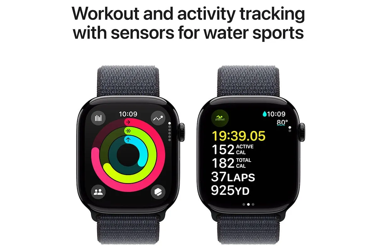 Apple Watch Series 10 GPS   Cellular | 46mm | Jet Black Aluminium Case with Ink Sport Loop