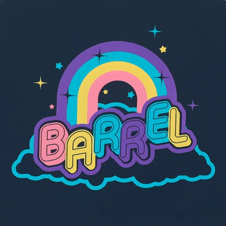 Barrel Rainbow Silicone Swim Cap-NAVY