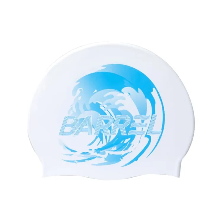 Barrel Wave Silicone Swim Cap-WHITE