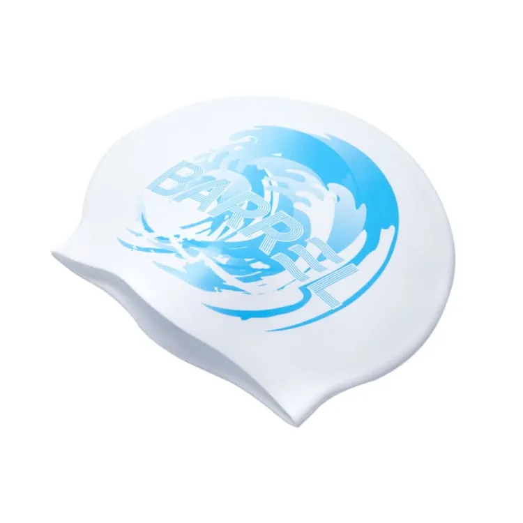 Barrel Wave Silicone Swim Cap-WHITE