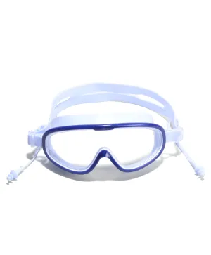 BIG FRAME SWIMMING GOGGLES WITH EAR PLUGS - BLUE