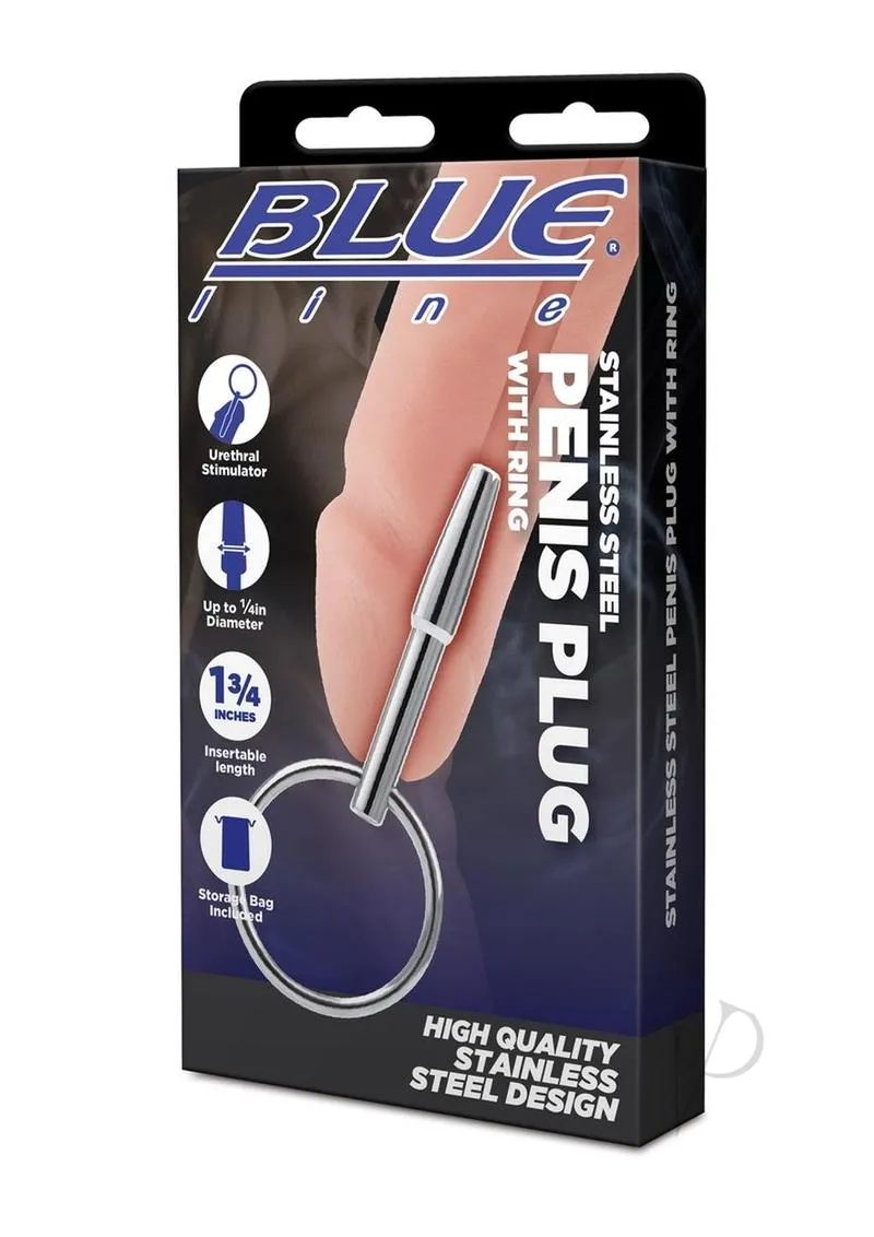 Blueline Steel Penis Plug W/ring