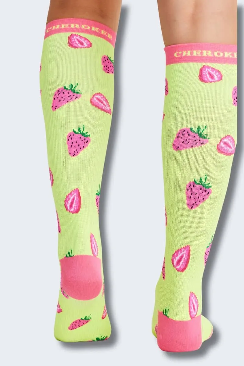 Cherokee Women's 10-15mmHg Strawberry Patch Support Socks