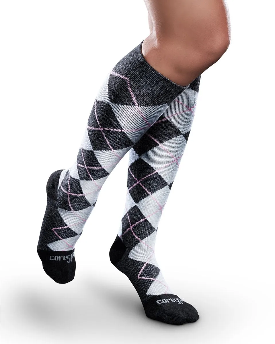 Core-Spun by Therafirm Patterned Merger Socks for Men & Women 20-30mmHg