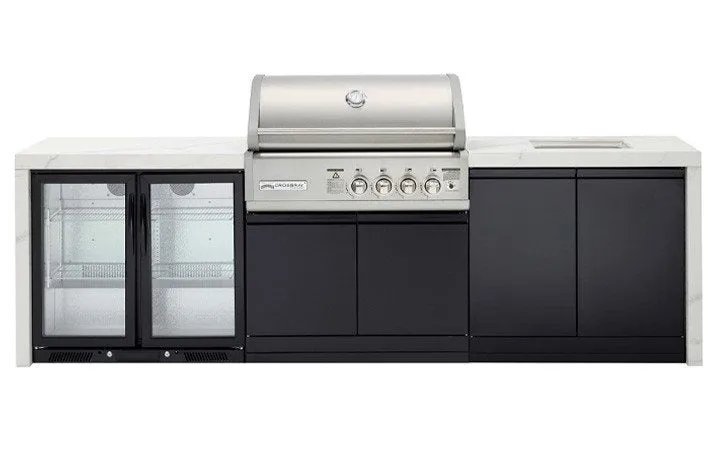 Crossray TC4KP-16 BBQ & Cabinet with Sink & Double Fridge