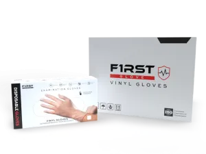 First Glove 4 Mil Clear Vinyl Exam Disposable Medical Gloves