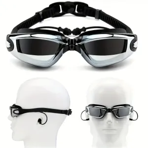 High Definition Electroplated Waterproof Antifog Swimming Goggles for Men  Women