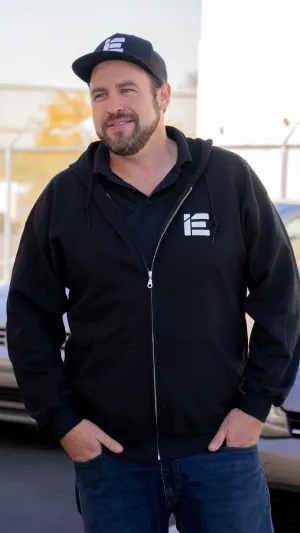 IE Full Zip Logo Hoodie in Black