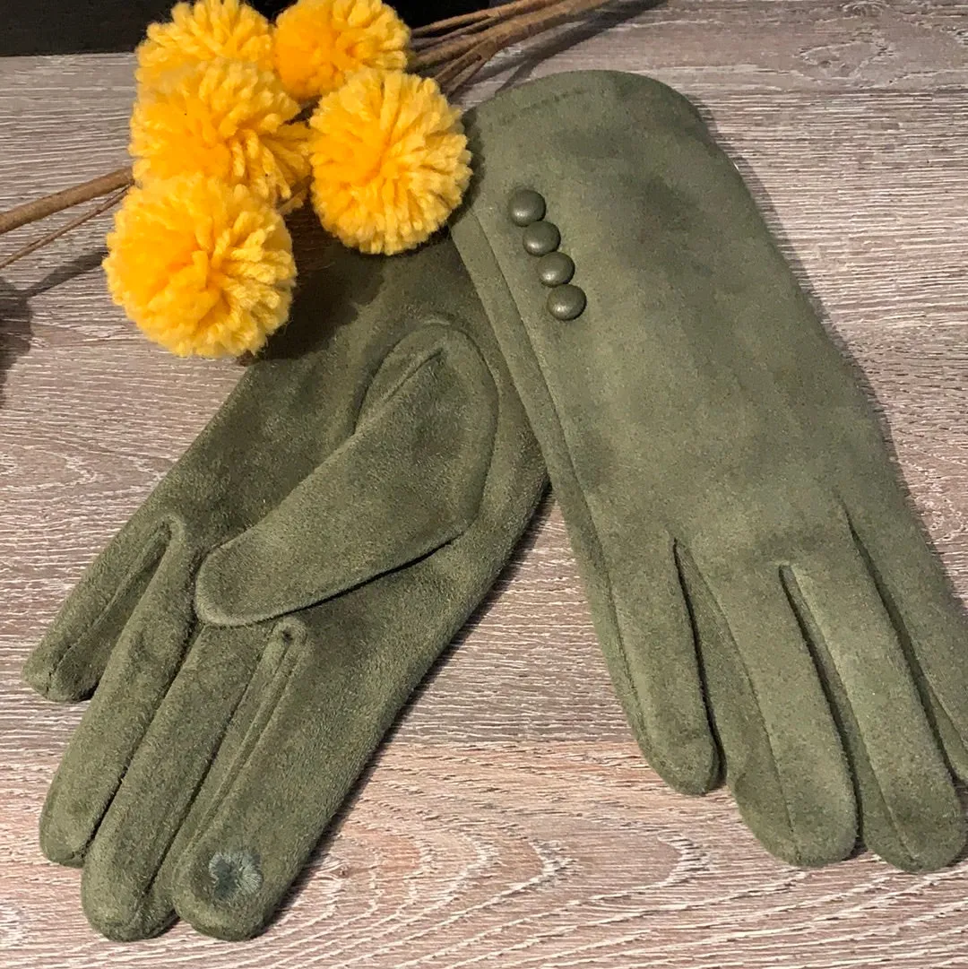 Ladies Button Detail Gloves