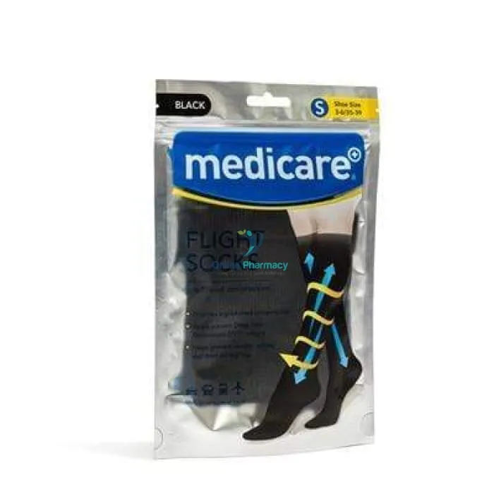 Medicare Flight Socks Black - Various Sizes