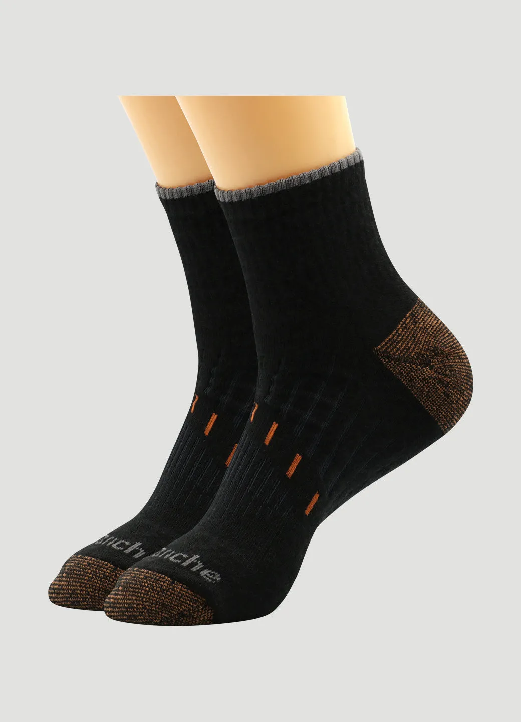 Men's Copper Infused Quarter Crew Socks 2-Pack