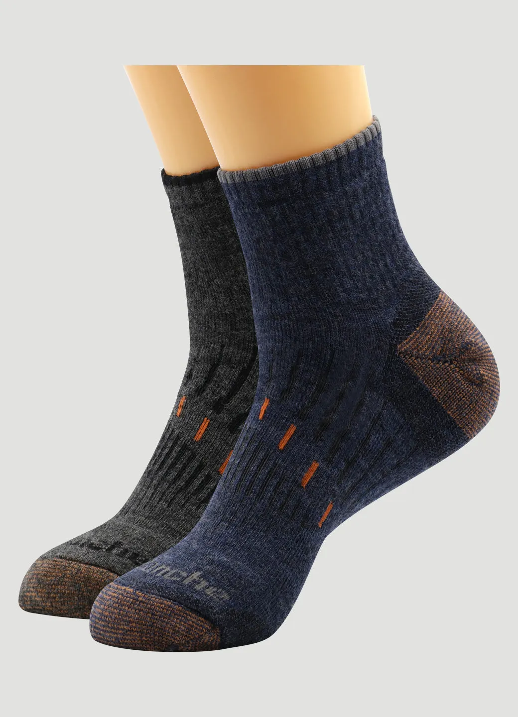 Men's Copper Infused Quarter Crew Socks 2-Pack