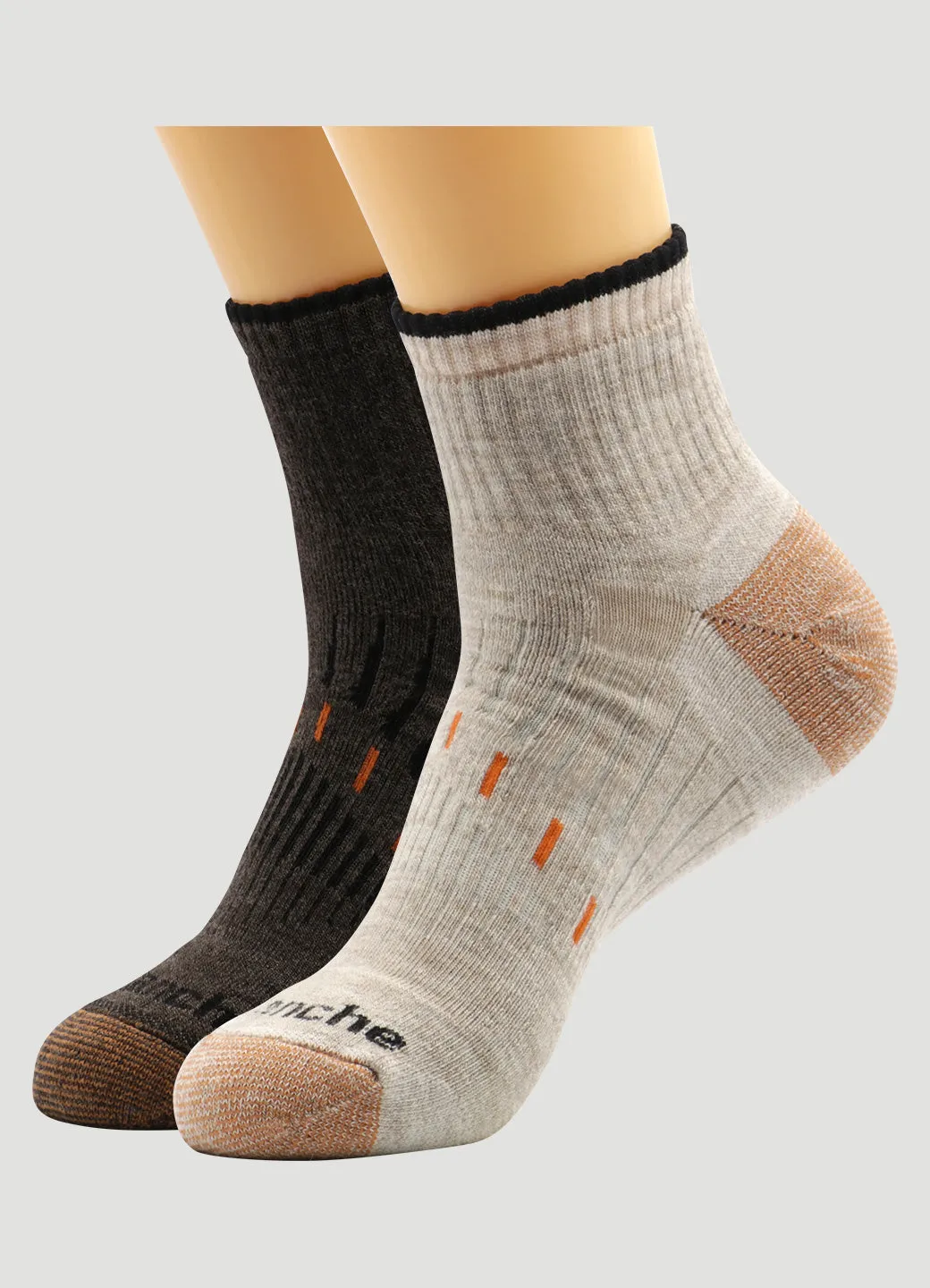 Men's Copper Infused Quarter Crew Socks 2-Pack