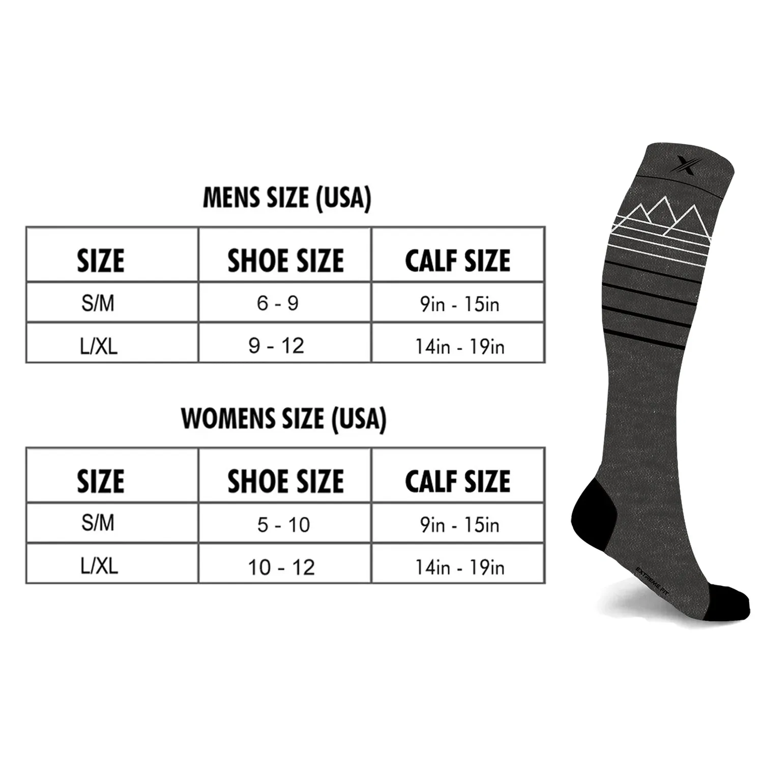 Merino Wool Mountain Scene Compression Socks