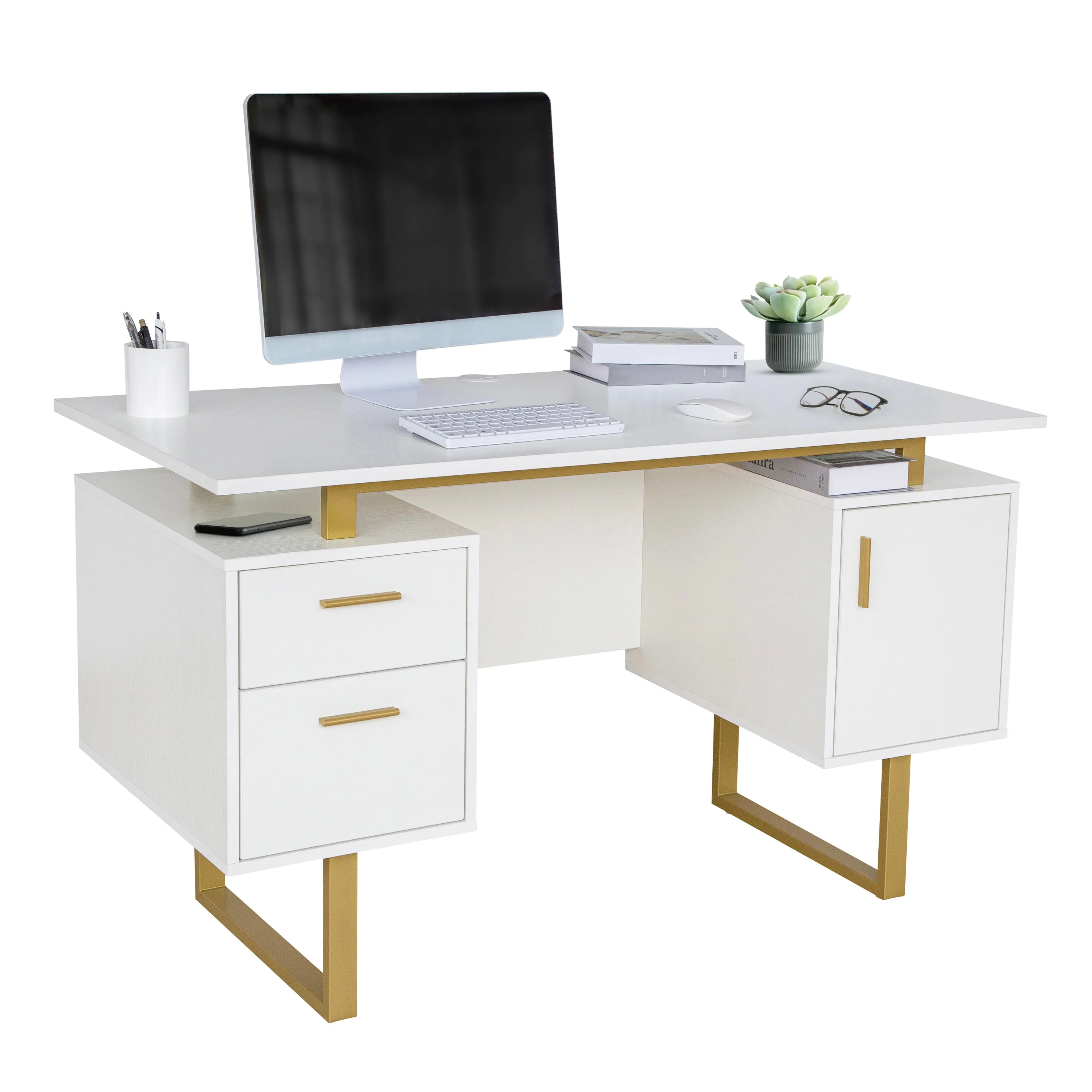 Modern Office Desk with Storage