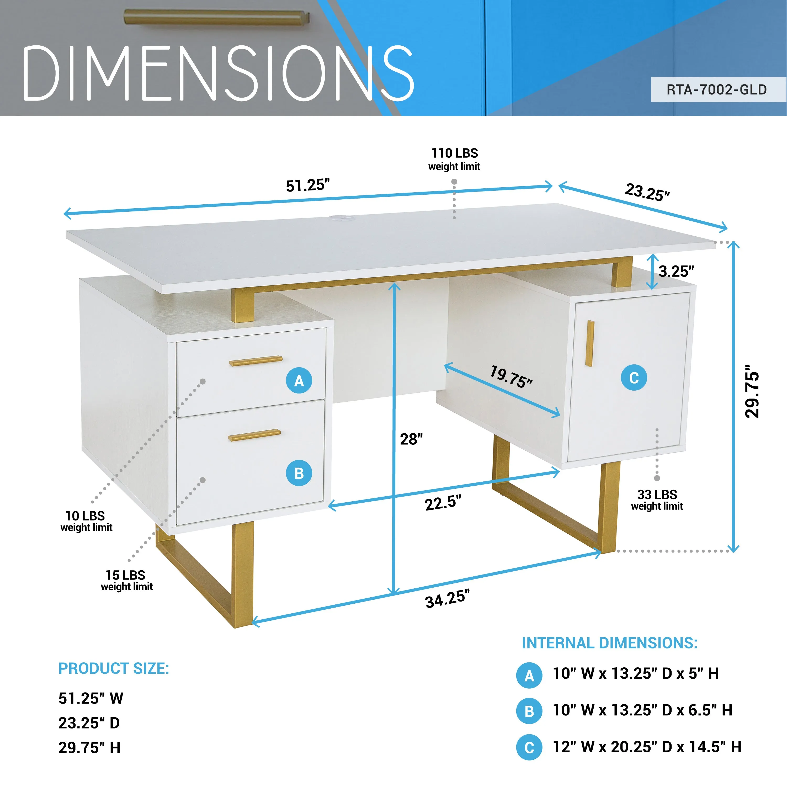 Modern Office Desk with Storage