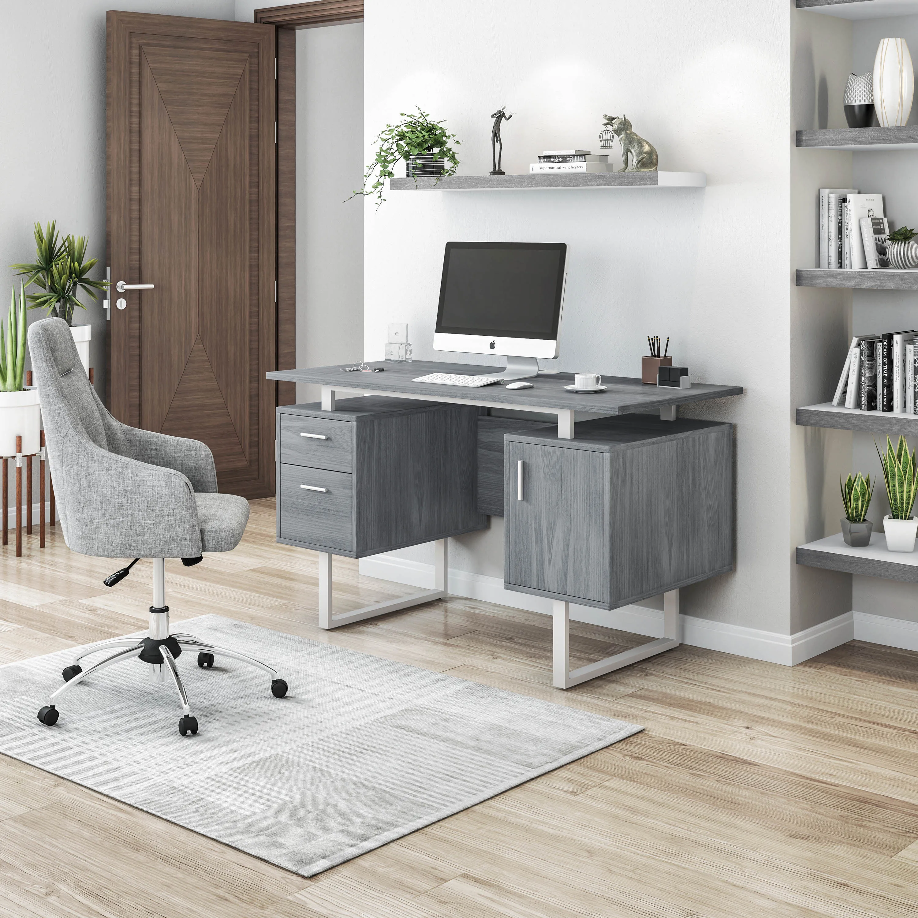 Modern Office Desk with Storage