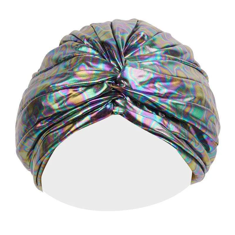 Ms. Remi Vivid Top Knot Pre-Tied Turban Platinum Leopard