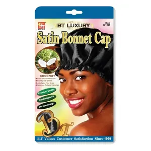 Satin Bonnet Cap - Coconut Oil Treated