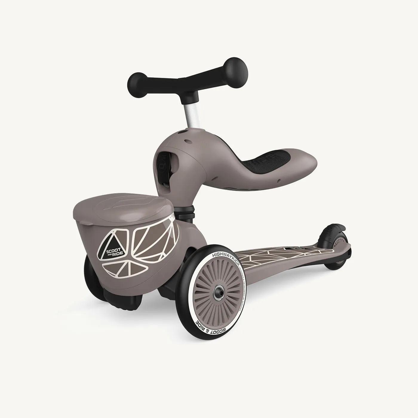 Scoot and Ride 2 in 1 Balance Bike / Scooter - Highway Kick 1 Lifestyle in Brown Lines