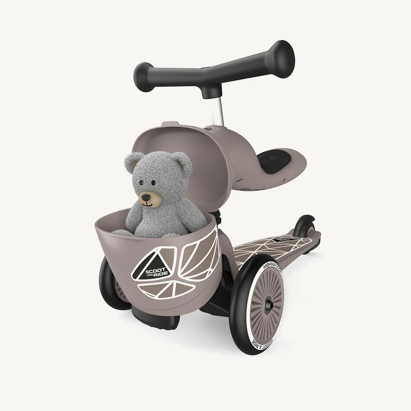 Scoot and Ride 2 in 1 Balance Bike / Scooter - Highway Kick 1 Lifestyle in Brown Lines