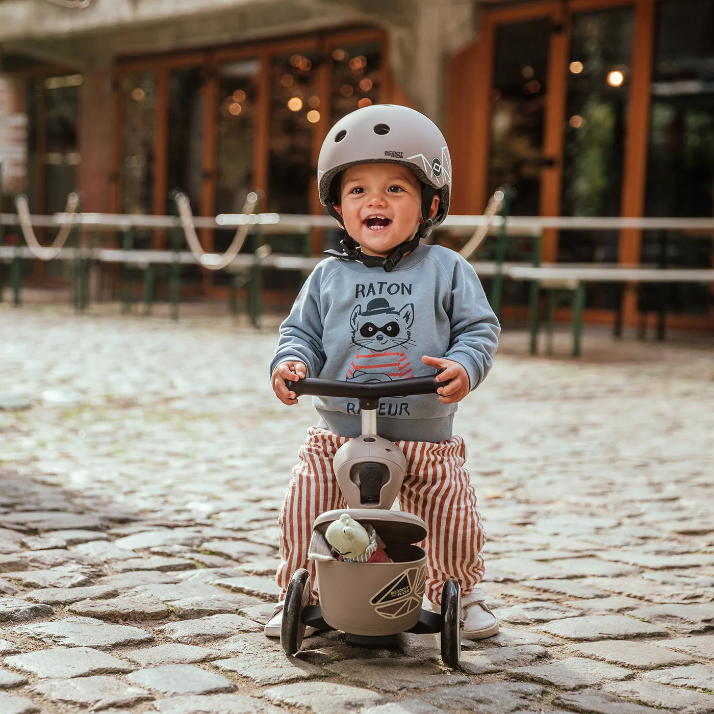 Scoot and Ride 2 in 1 Balance Bike / Scooter - Highway Kick 1 Lifestyle in Brown Lines