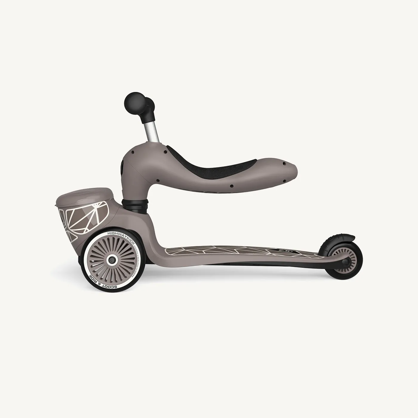 Scoot and Ride 2 in 1 Balance Bike / Scooter - Highway Kick 1 Lifestyle in Brown Lines