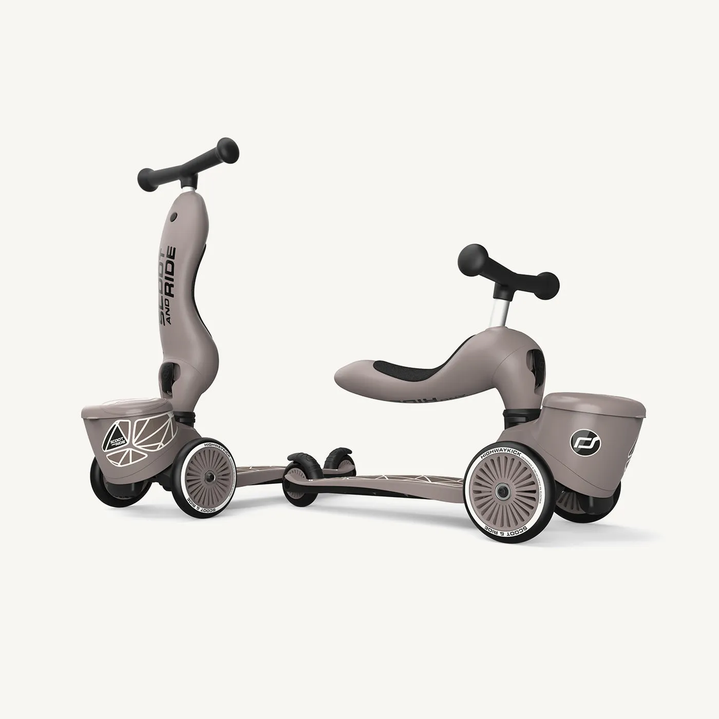 Scoot and Ride 2 in 1 Balance Bike / Scooter - Highway Kick 1 Lifestyle in Brown Lines