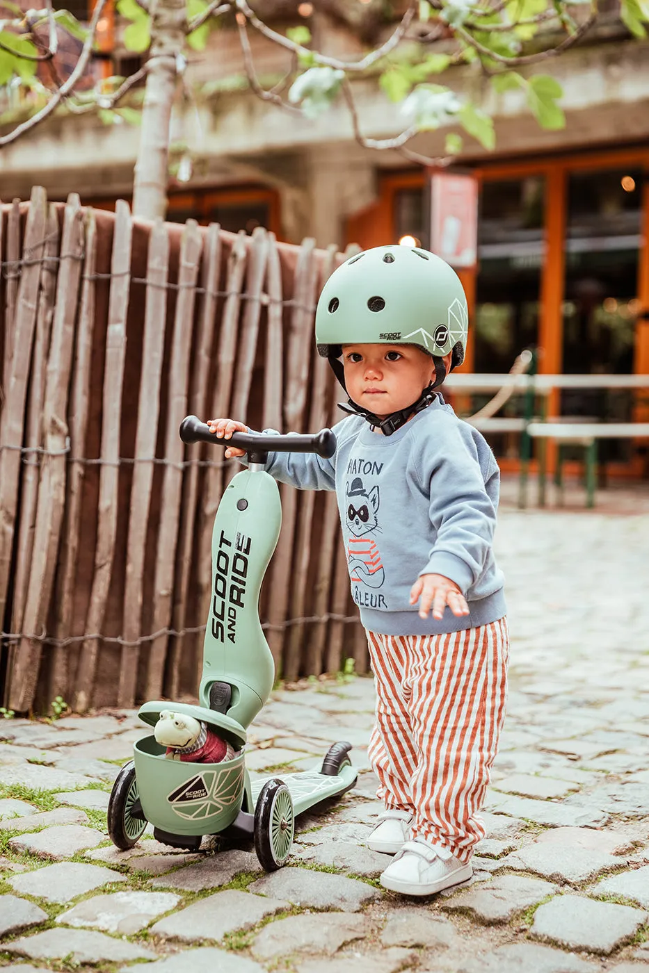 Scoot and Ride 2 in 1 Balance Bike / Scooter - Highway Kick 1 Lifestyle in Green Lines