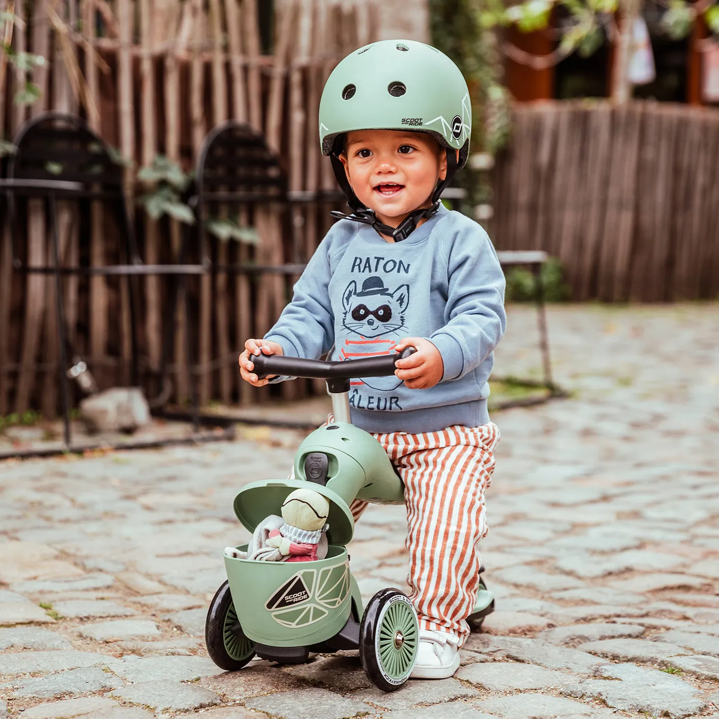 Scoot and Ride 2 in 1 Balance Bike / Scooter - Highway Kick 1 Lifestyle in Green Lines