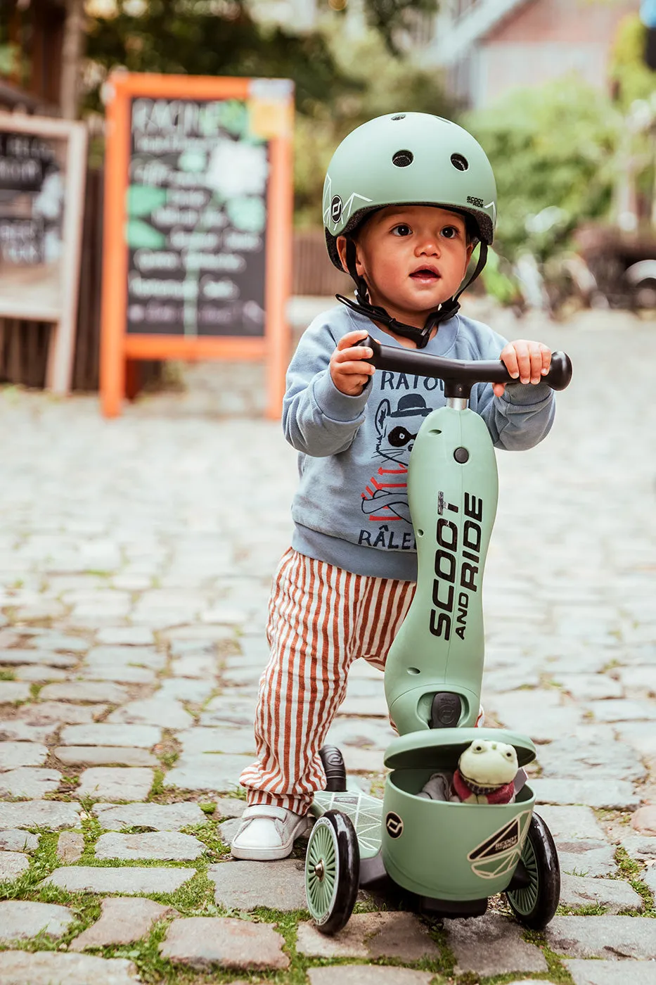 Scoot and Ride 2 in 1 Balance Bike / Scooter - Highway Kick 1 Lifestyle in Green Lines