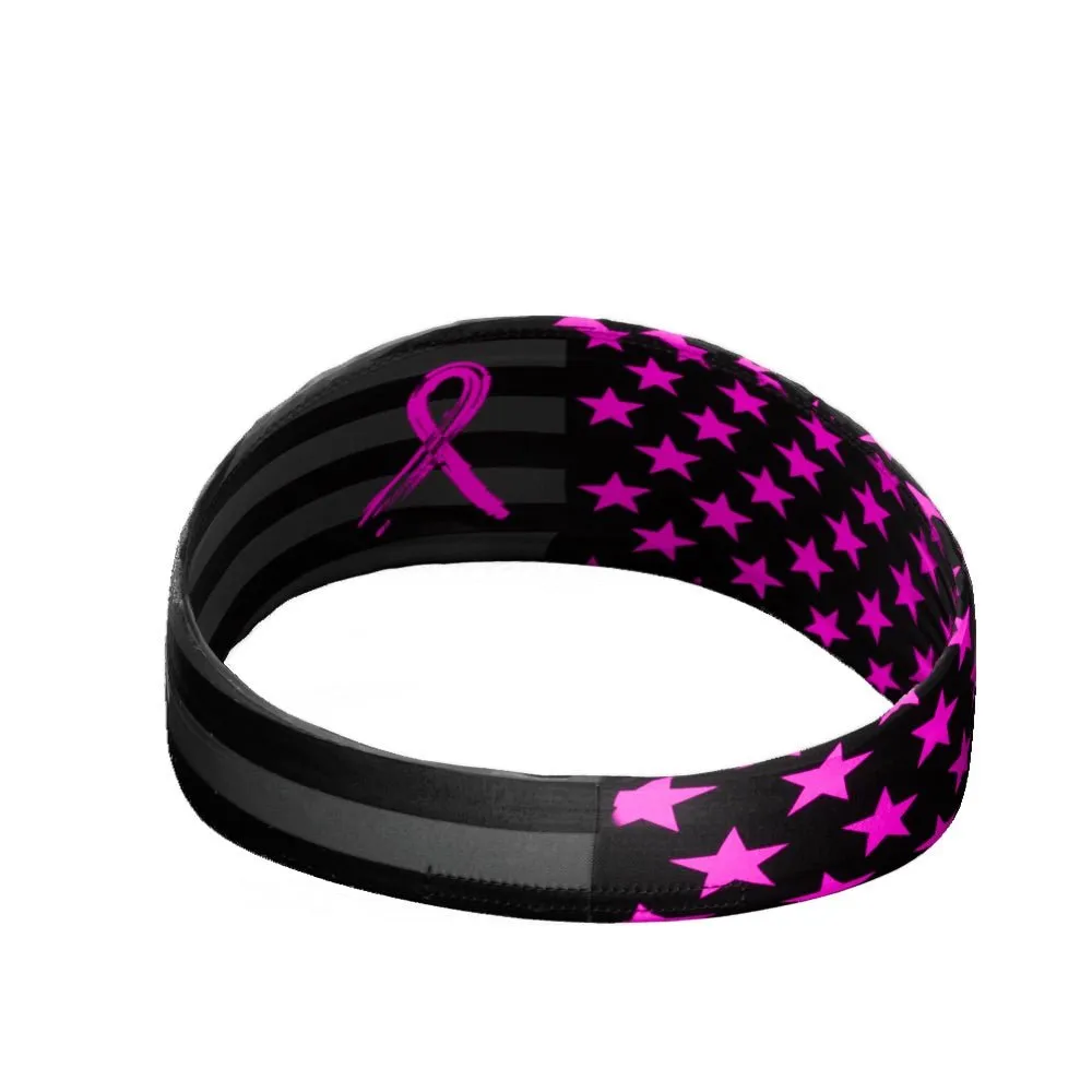 Shadow USA Flag - Breast Cancer Awareness Headband