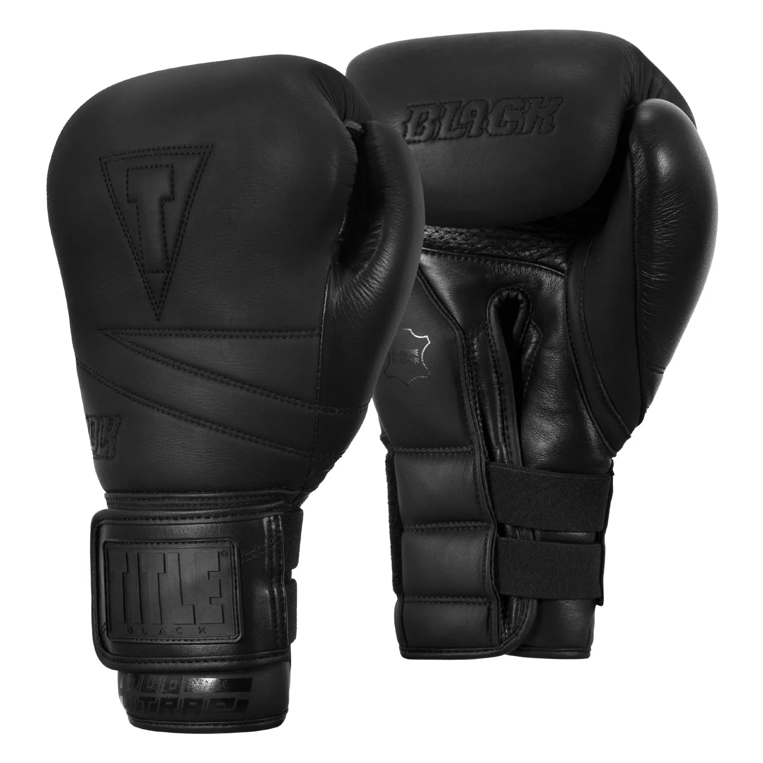 TITLE Black Bolstered Leather Bag Gloves