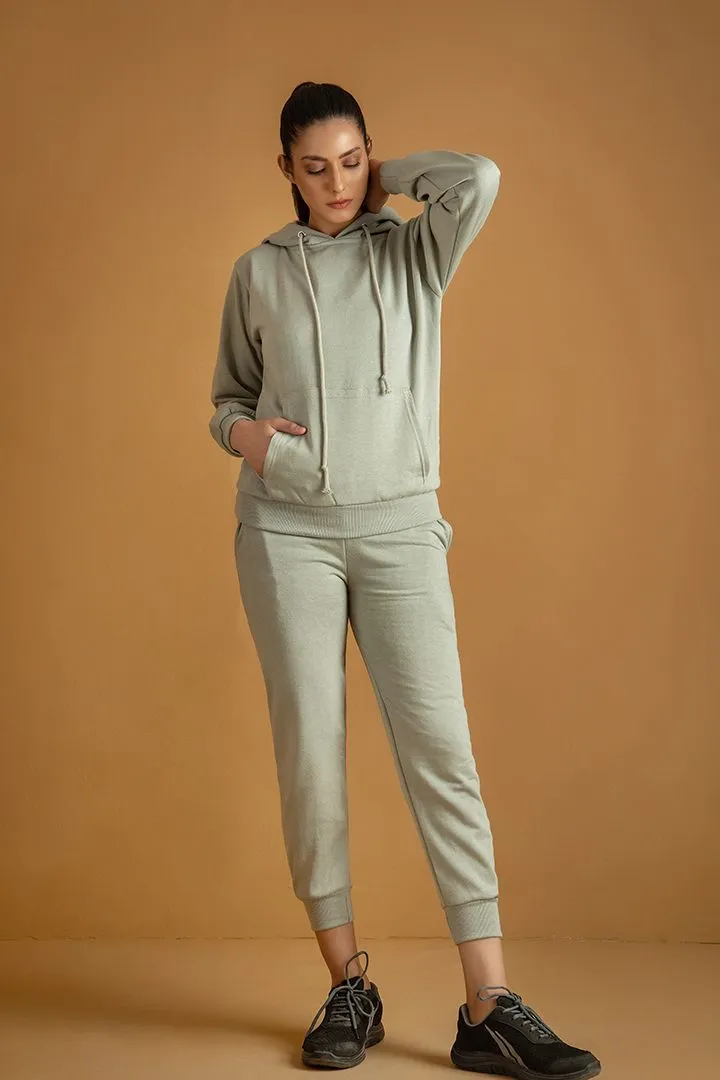 Tracksuit mint green with warm hoodie and pants