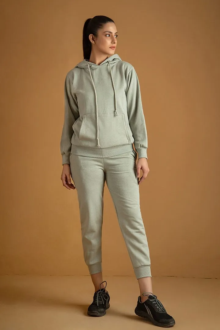 Tracksuit mint green with warm hoodie and pants