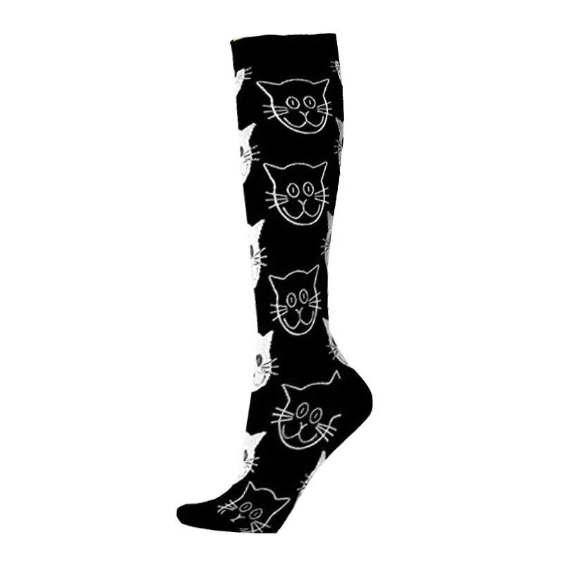 Unisex Elastic Sugar Skull Sports Pressure Compression Stockings