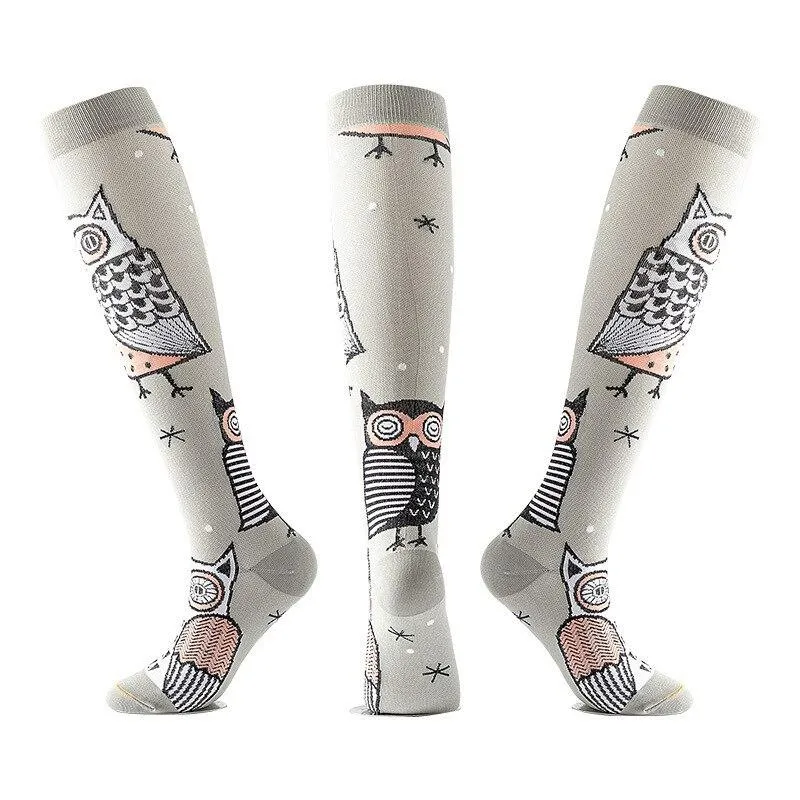 Unisex Elastic Sugar Skull Sports Pressure Compression Stockings