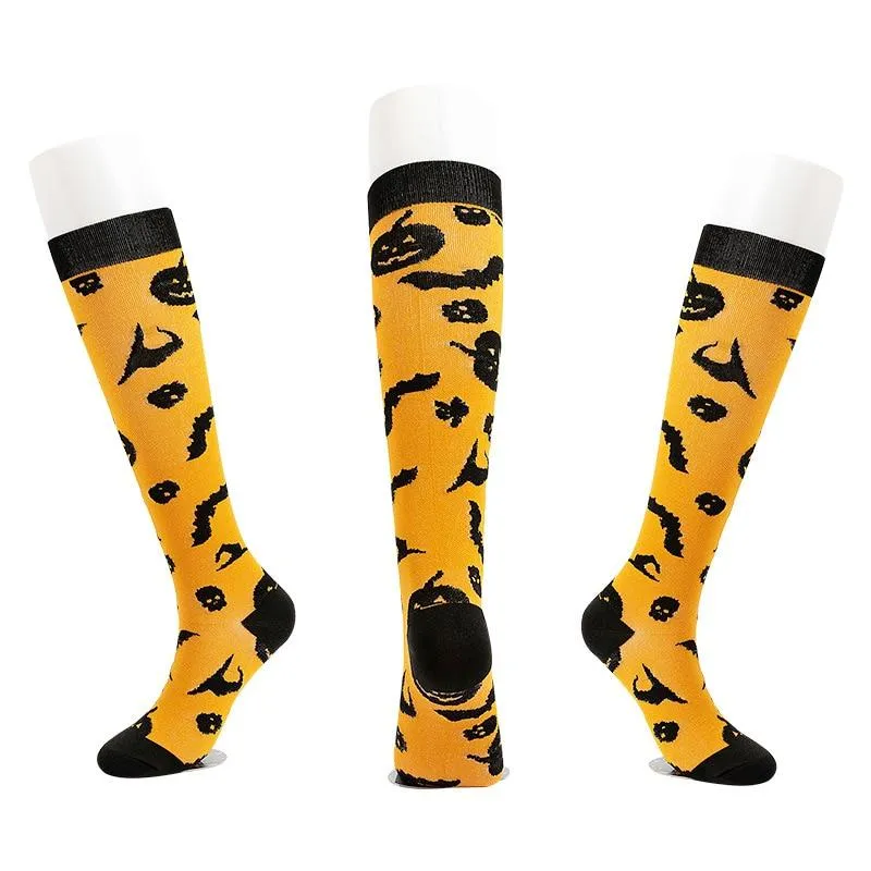 Unisex Elastic Sugar Skull Sports Pressure Compression Stockings