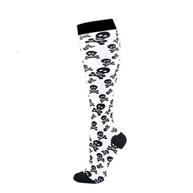 Unisex Elastic Sugar Skull Sports Pressure Compression Stockings