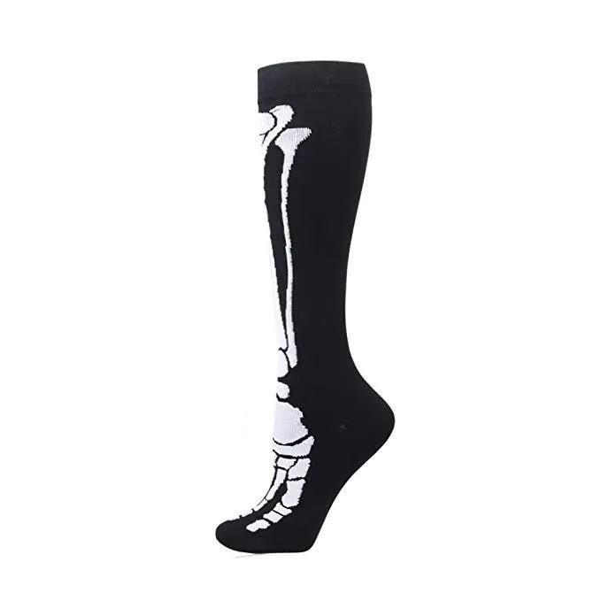 Unisex Elastic Sugar Skull Sports Pressure Compression Stockings