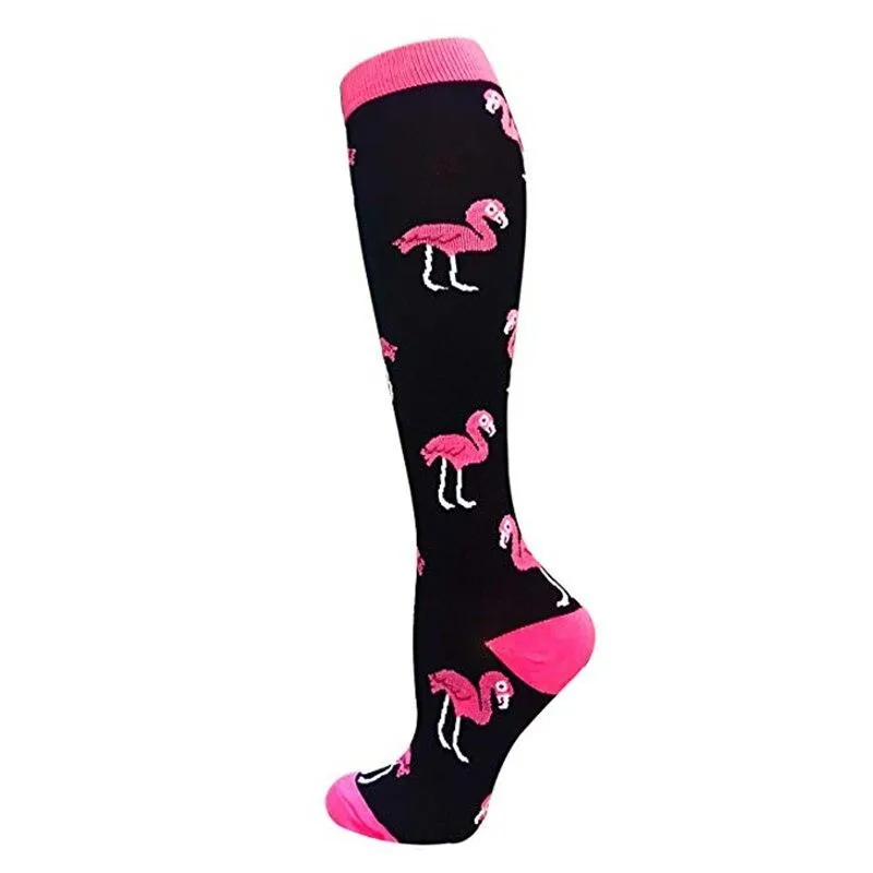 Unisex Elastic Sugar Skull Sports Pressure Compression Stockings