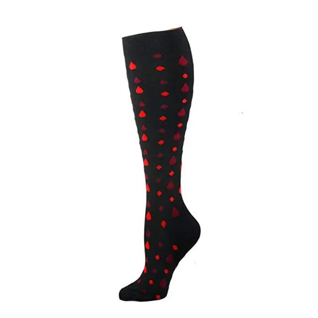 Unisex Elastic Sugar Skull Sports Pressure Compression Stockings