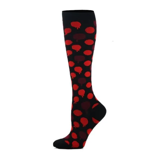 Unisex Elastic Sugar Skull Sports Pressure Compression Stockings